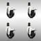 Service Caster 4 Inch 316SS Soft Rubber Swivel 1-1/2 Inch Expanding Stem Caster Set Lock Brake SCC-SS316TTLEX20S414-SRS-112-4 - alternate 1